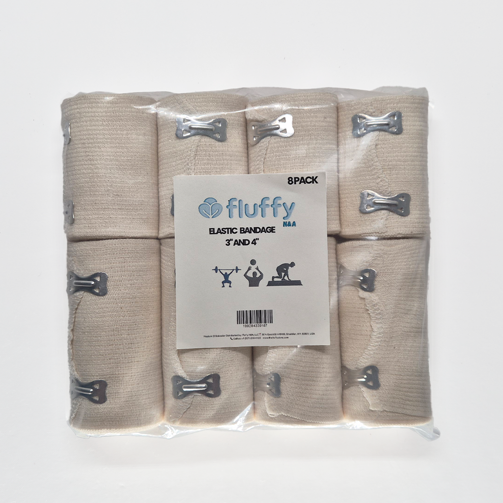 Elastic Bandage set 3” & 4", 8-Pack