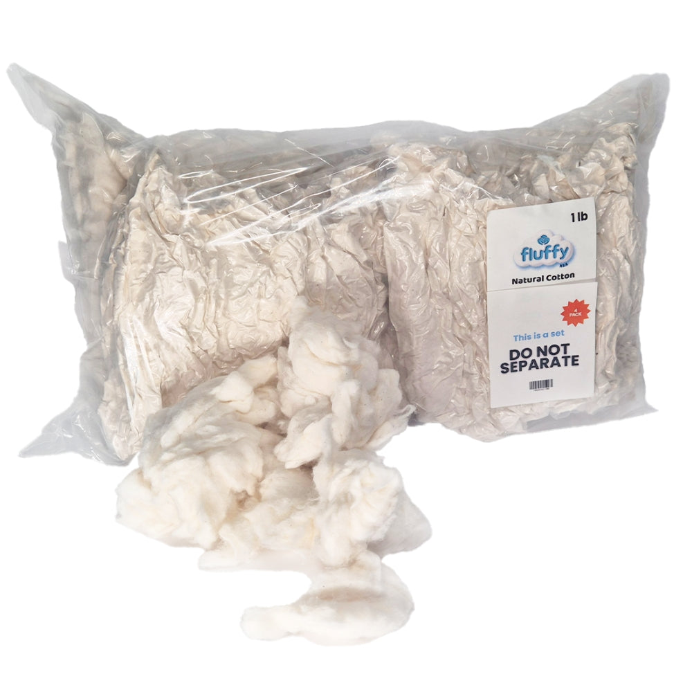 Fluffy Natural Cotton 1 lb, 4-Pack
