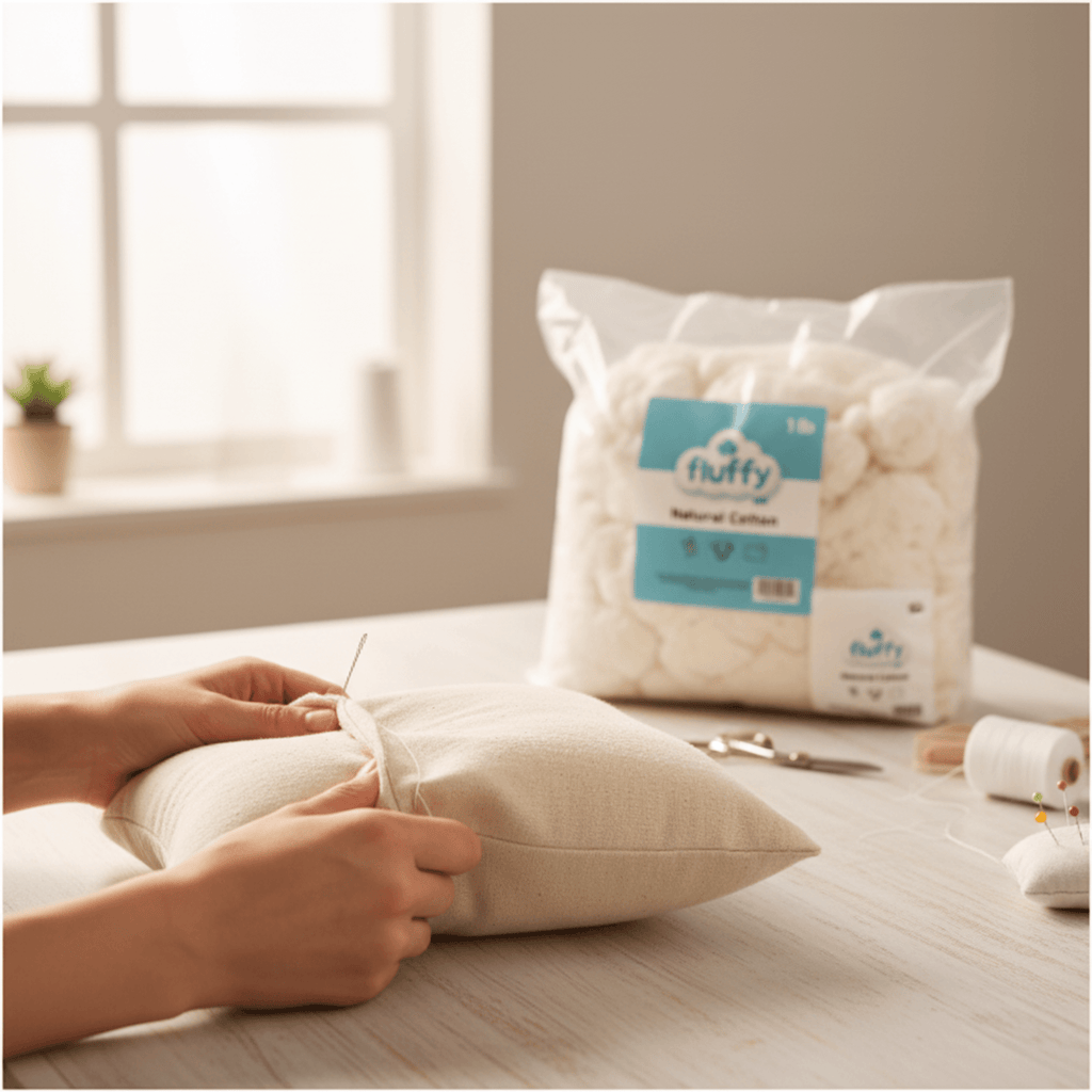 Fluffy Cotton Stuffing 1lb - Fiber Fill for Pillows, Plush Toys & Crafts