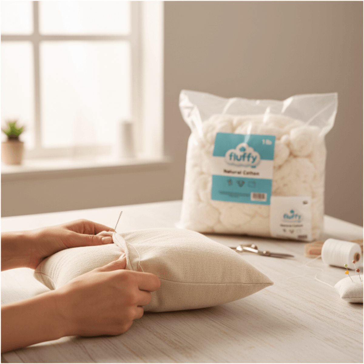 Fluffy Cotton Stuffing 1lb - Fiber Fill for Pillows, Plush Toys & Crafts