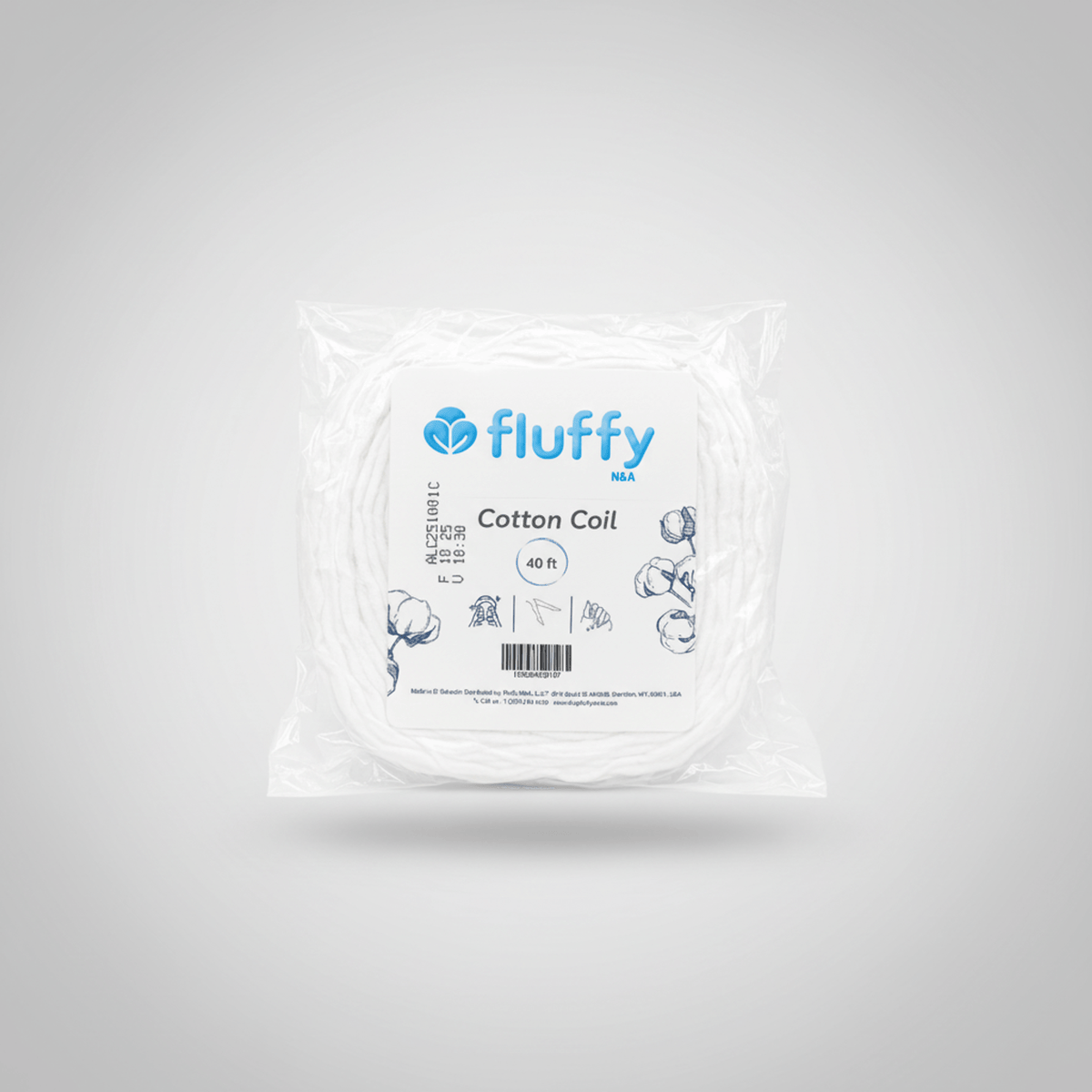 Fluffy Cotton Coil 40ft, Vacuum Packed - Nail Salon, Spa & Skincare Roll