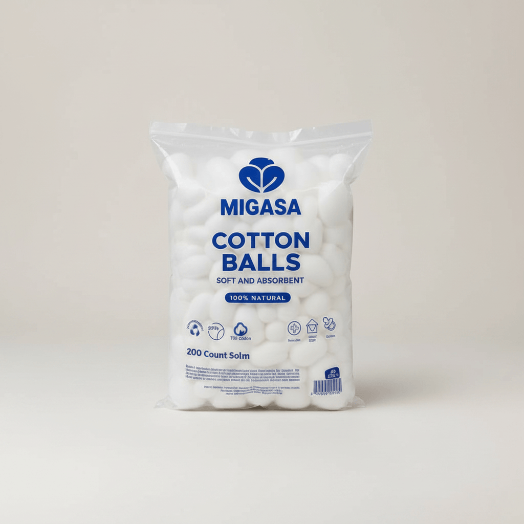 Cotton Balls 200 Count - 100% Pure Cotton, Soft & Absorbent for Makeup Removal, Nail Polish Remover, Facial Cleansing, Toner, Skincare & Personal Care