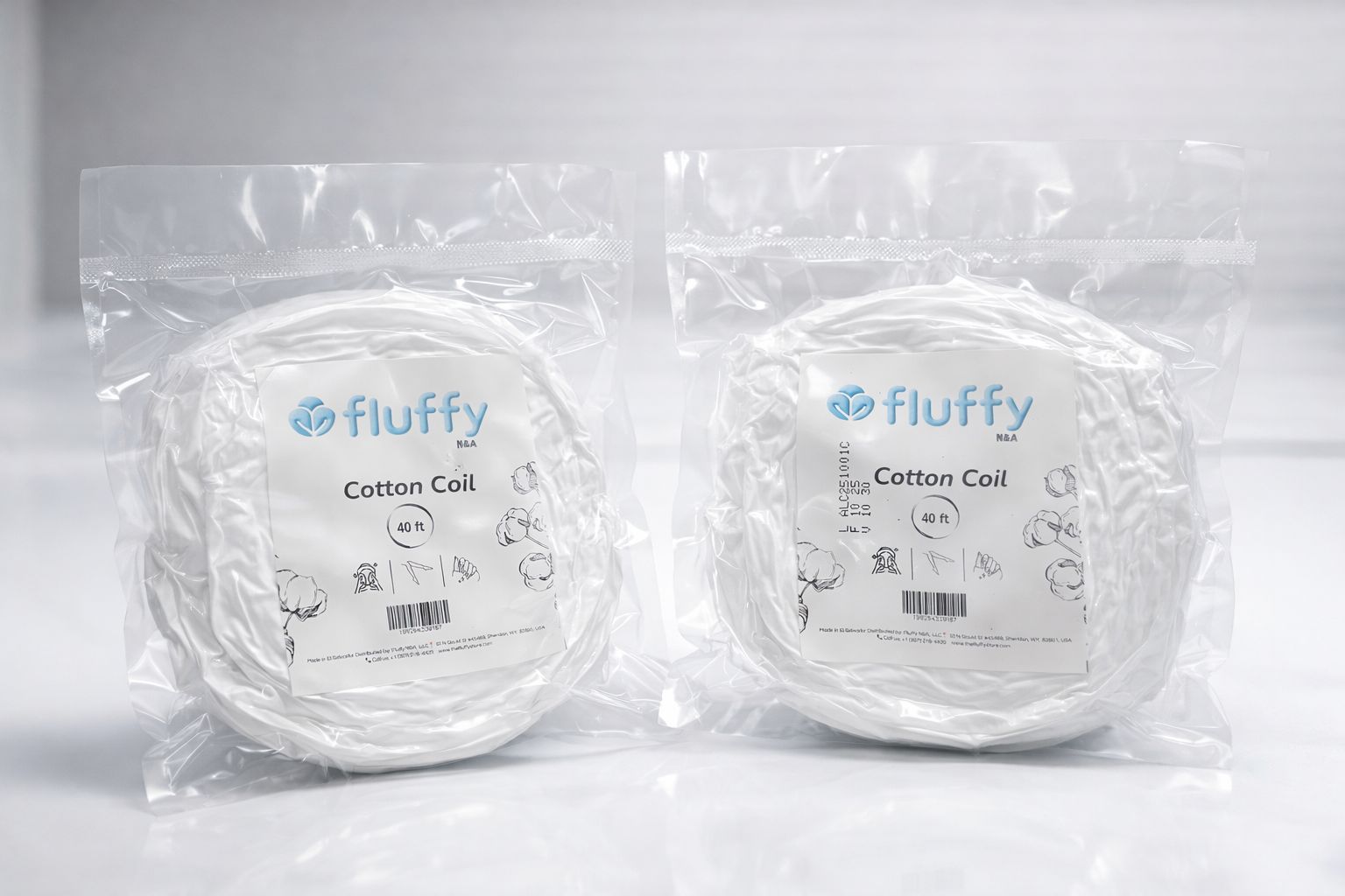 Fluffy Cotton Coil 40 FT 2-Pack
