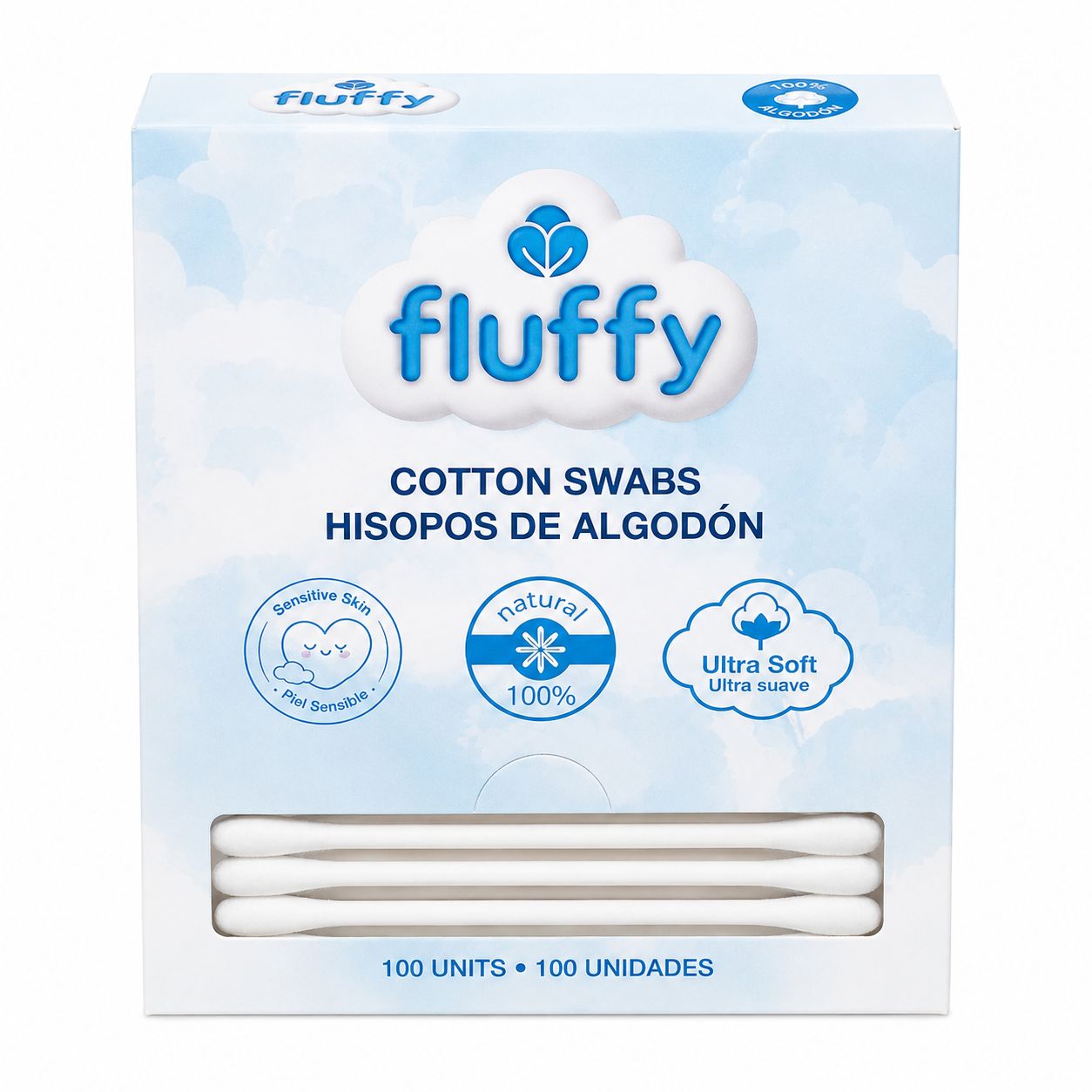 Fluffy cotton swabs 100U